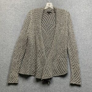 Eileen Fisher Loose Knit Rustic Sweater Wool Alpaca Blend Size M Gray Lagenlook